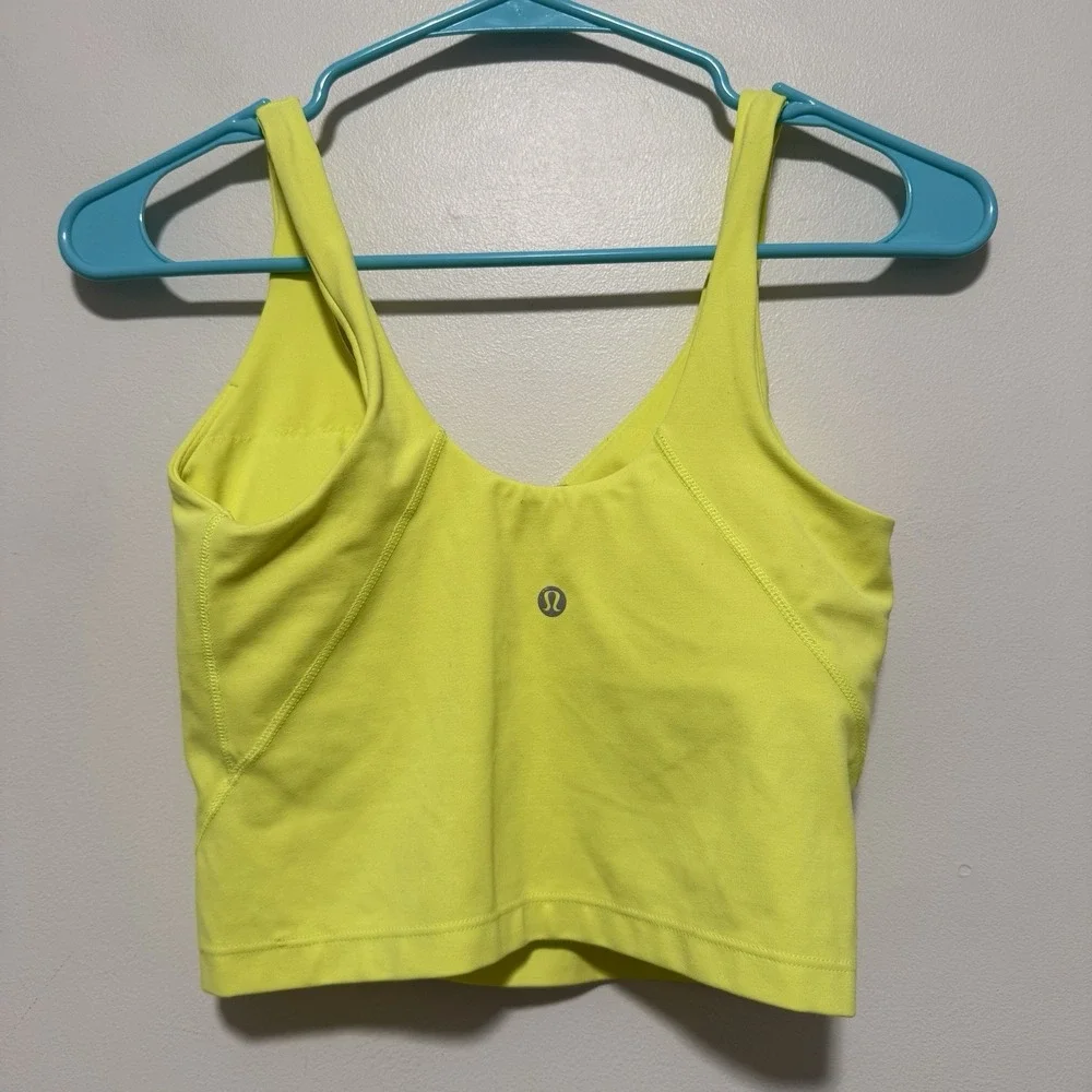 Lululemon Align Nulu Crop Tank Top Electric Lemon Yellow Size 4